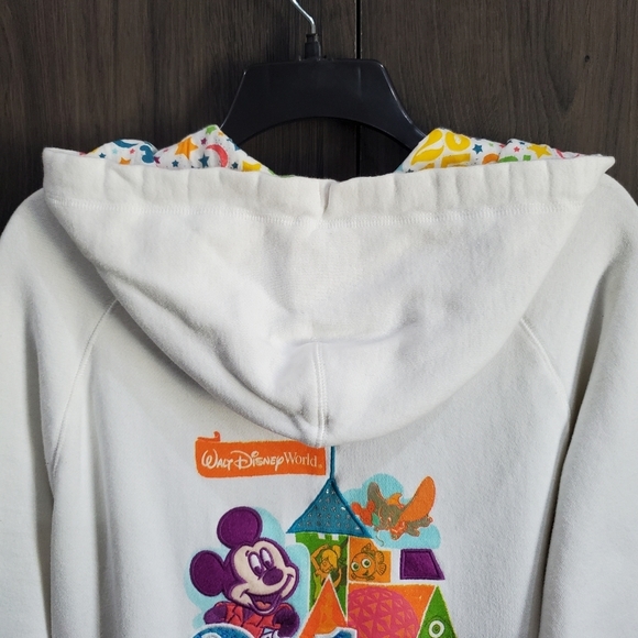 Like New Walt Disney World 2015 Mickey & Pals Jacket Zip White Hoodie Size XL - Picture 10 of 12